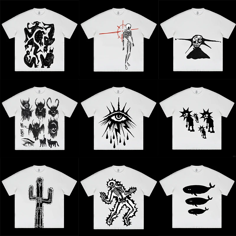 New white t-shirt with trendy print Gothic print summer t-shirt breathable y2kemo top outdoor sports t-shirt wholesale
New white t-shirt with trendy print Gothic print summer t-shirt breathable y2kemo top outdoor sports t-shirt wholesale