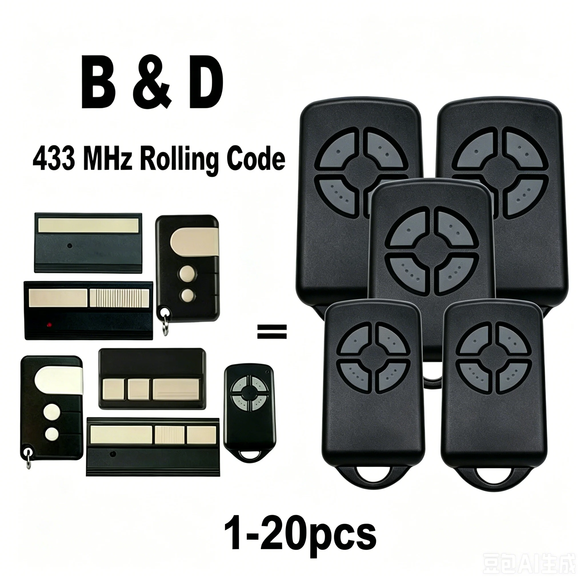 BND Cad4 Cad5 FAM4 FAM5 EL5 EL R 062162 059116 059120 Garage Door Remote Control 433.92MHz Handheld Transmitter Command
BND Cad4 Cad5 FAM4 FAM5 EL5 EL R 062162 059116 059120 Garage Door Remote Control 433.92MHz Handheld Transmitter Command