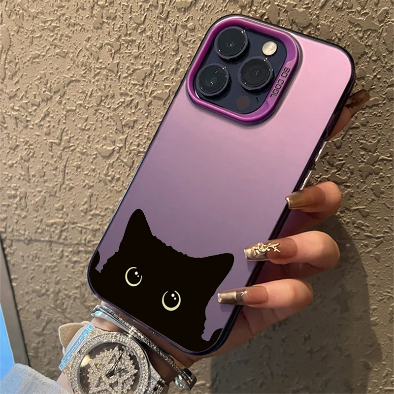Cute Black Cat Pattern Electroplate Silver Phone Case For iPhone 14 13 16 Pro Max 15 Pro 12 11 7 8 Plus X XS XR Shockproof Cover
Cute Black Cat Pattern Electroplate Silver Phone Case For iPhone 14 13 16 Pro Max 15 Pro 12 11 7 8 Plus X XS XR Shockproof Cover
