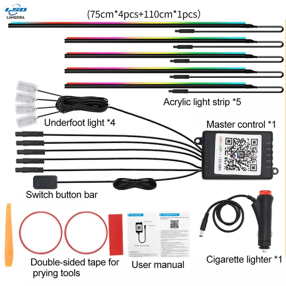 5V WS2812 Car Interior RGB LED Neon Light Strips USB Kit APP Remote Control Automatic Color Changing Ambient Decorative Lights
5V WS2812 Car Interior RGB LED Neon Light Strips USB Kit APP Remote Control Automatic Color Changing Ambient Decorative Lights