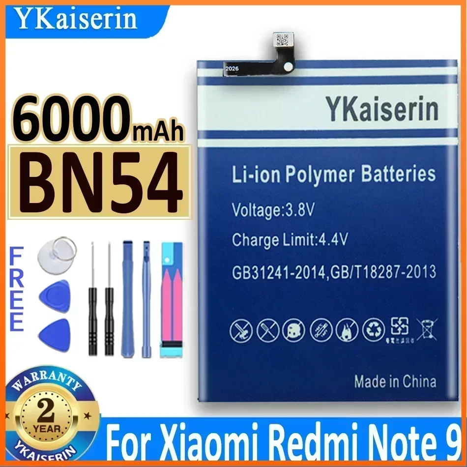 YKaiserin Battery BN54 BN55 BN62 for XIAOMI Hongmi Redmi Note 9 Note9/note 9s/ Note 9 5G /Note 9 4G Li-onPolymer Bateria + Tools
YKaiserin Battery BN54 BN55 BN62 for XIAOMI Hongmi Redmi Note 9 Note9/note 9s/ Note 9 5G /Note 9 4G Li-onPolymer Bateria + Tools