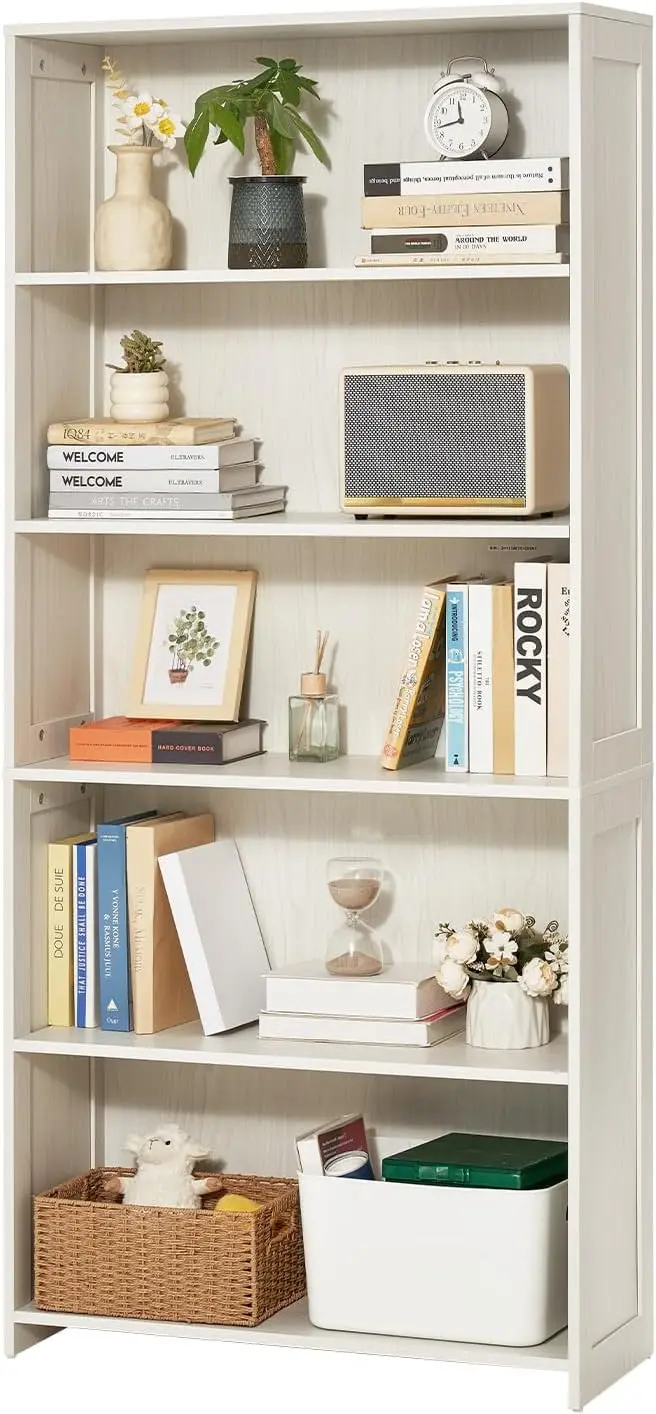5-Tier Wide Wooden Bookcase, 68 in Open Display Shelf for Library, Bedroom, Living Room, Office, White
5-Tier Wide Wooden Bookcase, 68 in Open Display Shelf for Library, Bedroom, Living Room, Office, White