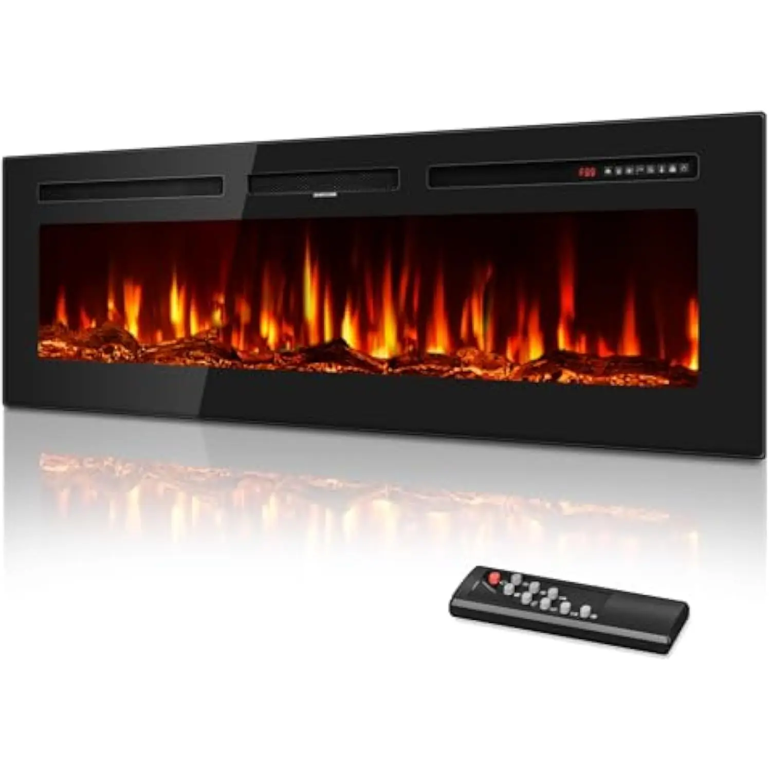 60 Inch Electric Fireplace in-Wall Recessed and Wall Mounted, Ultra-Thin Linear Fireplace Heater 750/1500W with Realistic Flame
60 Inch Electric Fireplace in-Wall Recessed and Wall Mounted, Ultra-Thin Linear Fireplace Heater 750/1500W with Realistic Flame
