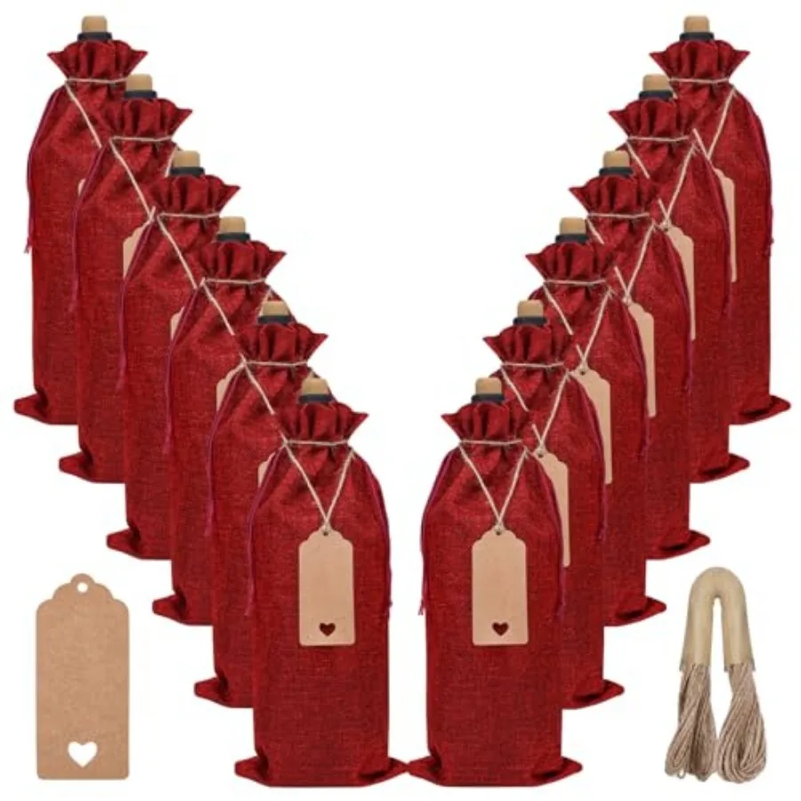 Burlap Wine Bags 12 Pcs Wine Bottle Gift Bags With Drawstrings Tags and Ropes for Holiday Weedings Party, Birthdays, Travel, Bl
Burlap Wine Bags 12 Pcs Wine Bottle Gift Bags With Drawstrings Tags and Ropes for Holiday Weedings Party, Birthdays, Travel, Bl
