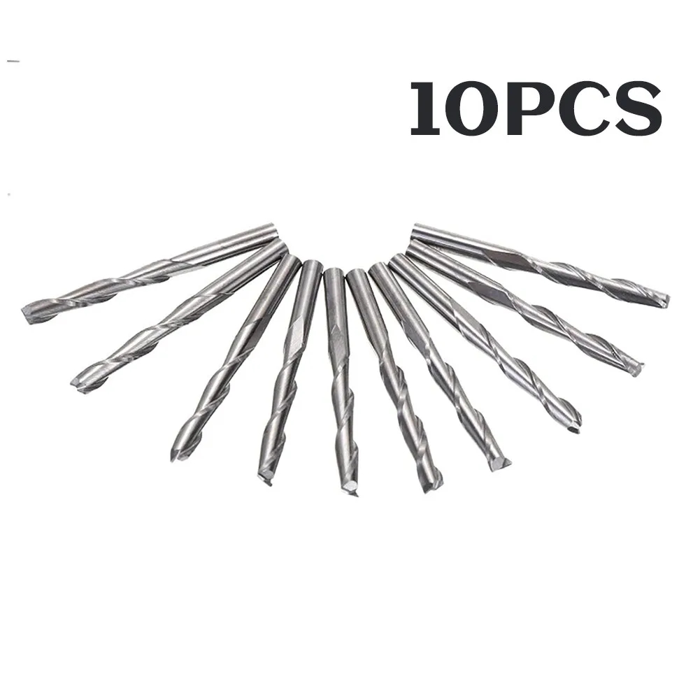 10pcs 3.175mm Drill Bits Power Tool 2 Flute CNC Solid Carbide Spiral End Mill Woodwork Router Bit For Wood Template Pattern Bit
10pcs 3.175mm Drill Bits Power Tool 2 Flute CNC Solid Carbide Spiral End Mill Woodwork Router Bit For Wood Template Pattern Bit