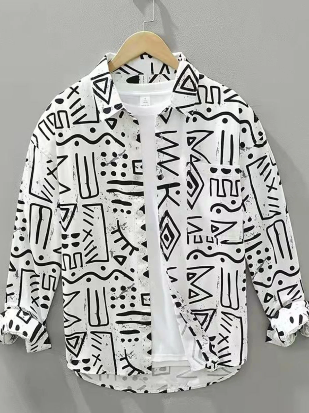 Geometric Pattern Printed Long Sve irt Youthful Trendy Stand Fit Men's irt Moisture ng Breathable Other Material
Geometric Pattern Printed Long Sve irt Youthful Trendy Stand Fit Men's irt Moisture ng Breathable Other Material
