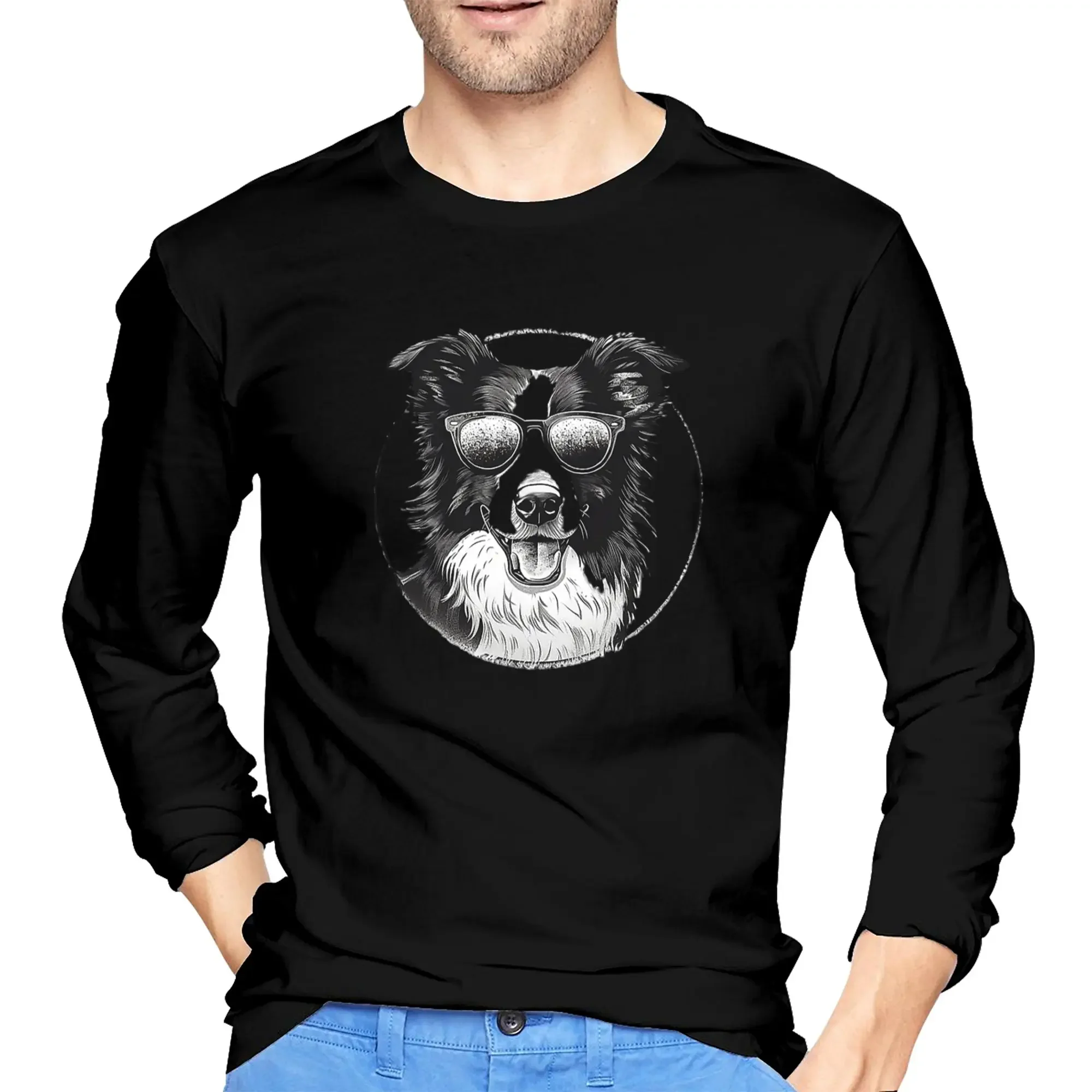 Border Collie Men's Long Sleeved T-shirt Breathable Round Neck T shirts Spring and Autumn Men tops
Border Collie Men's Long Sleeved T-shirt Breathable Round Neck T shirts Spring and Autumn Men tops