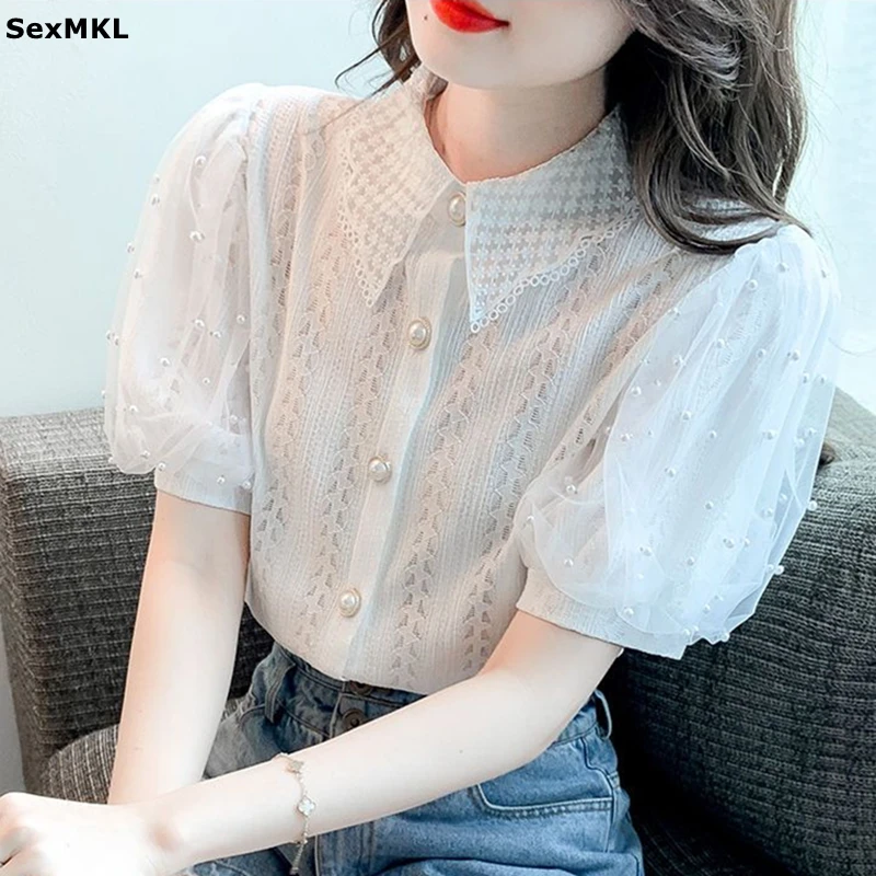 Vintage Summer Lace Shirts Women 2026 Elegant Fashion Beading Casual Blusas Korean Y2k Clohtes White Puff Sleeve Tops Blouses
Vintage Summer Lace Shirts Women 2026 Elegant Fashion Beading Casual Blusas Korean Y2k Clohtes White Puff Sleeve Tops Blouses