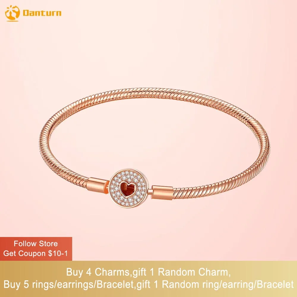 Danturn 925 Sterling Silver Bracelets Rose Gold Pavé & Heart Clasp Snake Chain Bracelets Fashion Bracelets Women Charm Bracelets
Danturn 925 Sterling Silver Bracelets Rose Gold Pavé & Heart Clasp Snake Chain Bracelets Fashion Bracelets Women Charm Bracelets
