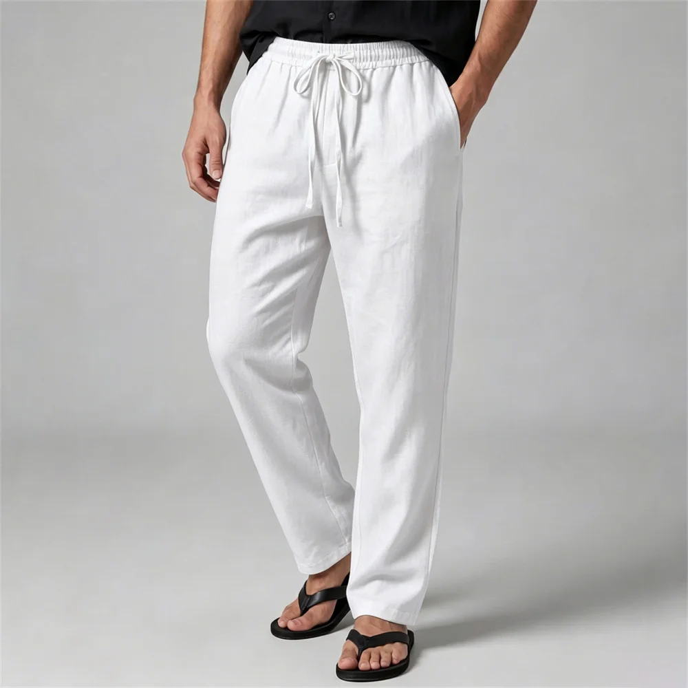 Men's Cotton Linen Casual Pants Solid Color Elastic Waist Lightweight Breathable Classic Trousers Old Money Long Pants
Men's Cotton Linen Casual Pants Solid Color Elastic Waist Lightweight Breathable Classic Trousers Old Money Long Pants