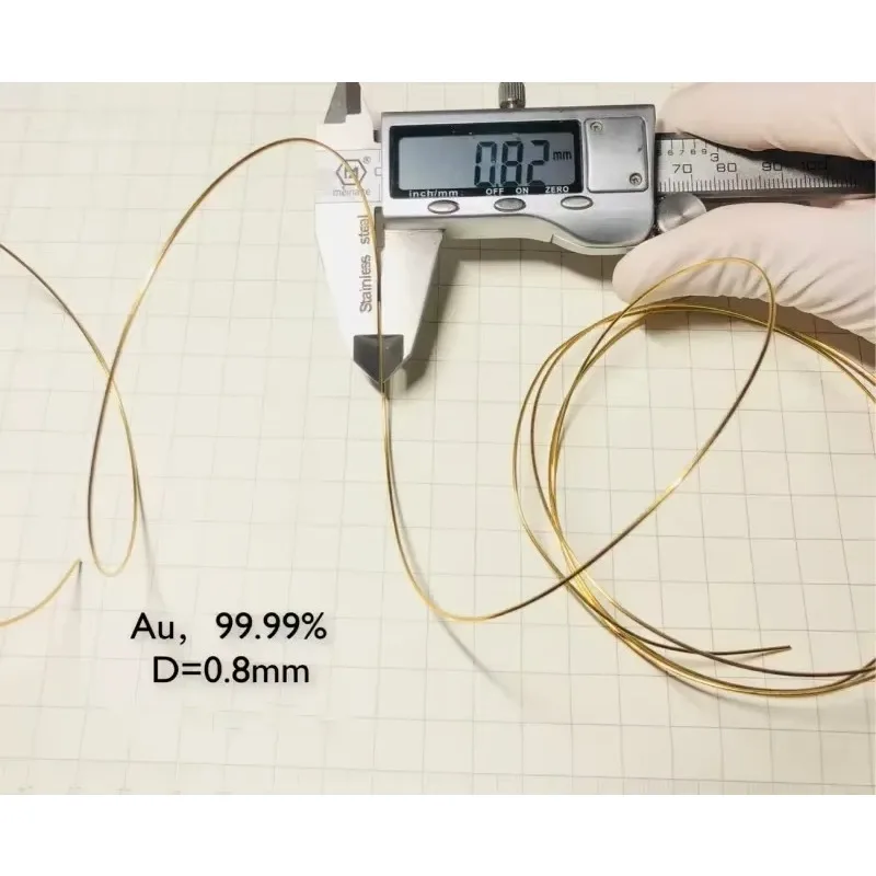 High purity gold wire (purity 99.99%/diameter 0.8mm/scientific research only)
High purity gold wire (purity 99.99%/diameter 0.8mm/scientific research only)