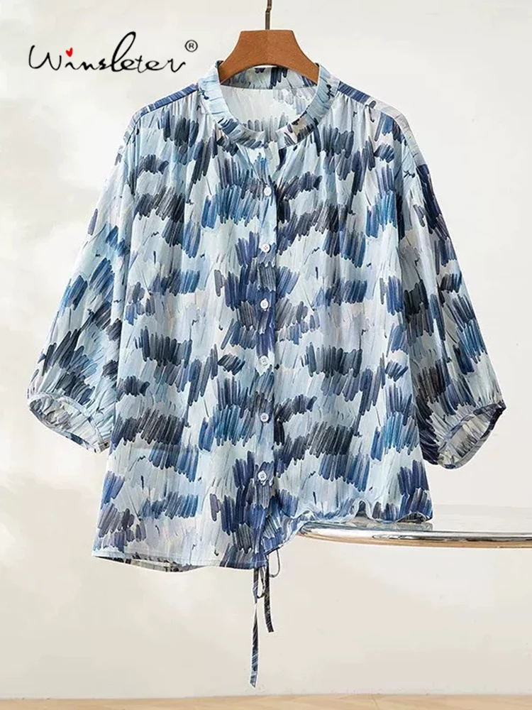 Winsleter-93%Silk 7%Spandex Plain Satin Elegant Shirt, 3/4 Sleeve Graffiti Print, Women Fashion Loose Blouse, Autumn T67138CC
Winsleter-93%Silk 7%Spandex Plain Satin Elegant Shirt, 3/4 Sleeve Graffiti Print, Women Fashion Loose Blouse, Autumn T67138CC