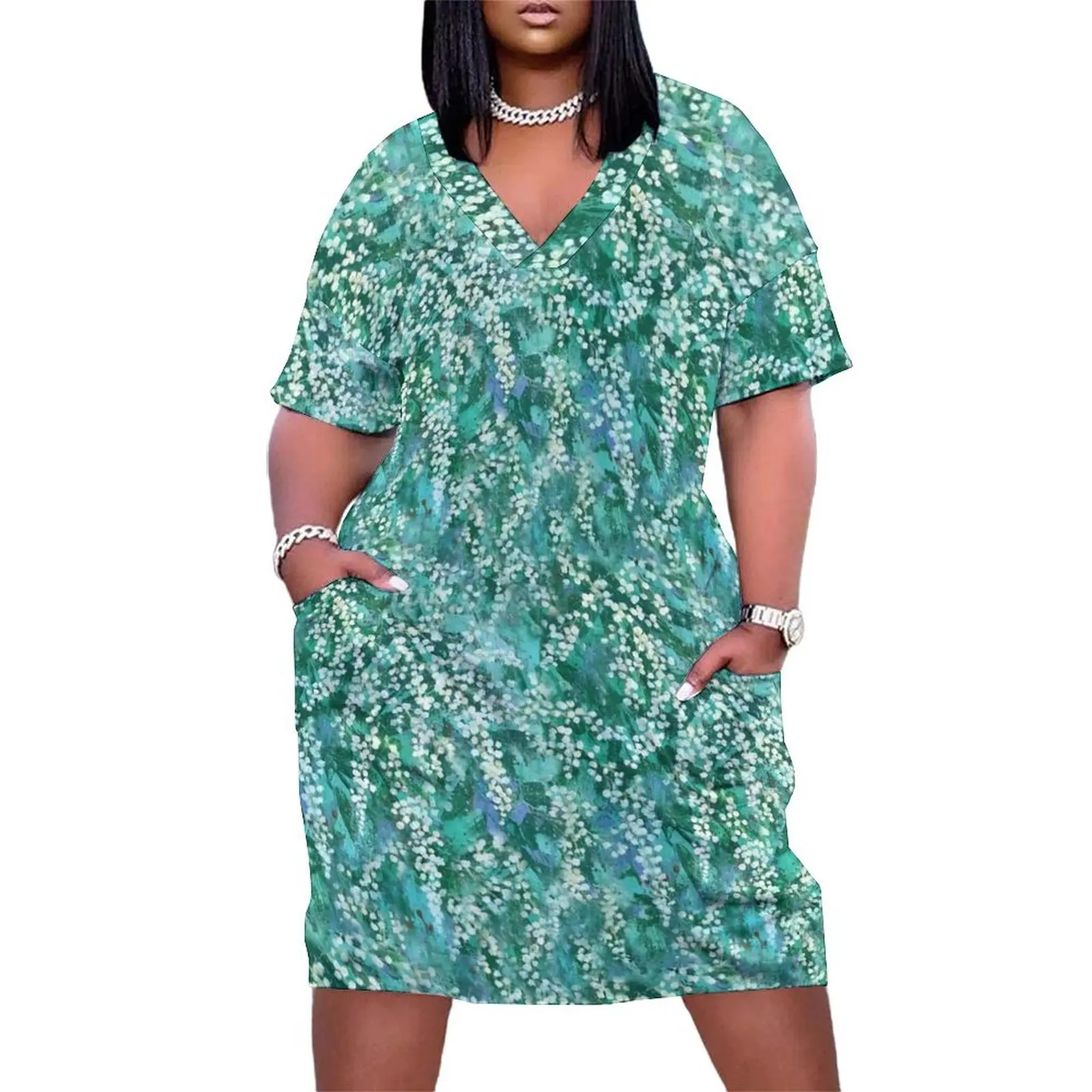White Berries Floral with Turquoise and Blue Loose Pocket Dress dresses korean style Female dress
White Berries Floral with Turquoise and Blue Loose Pocket Dress dresses korean style Female dress