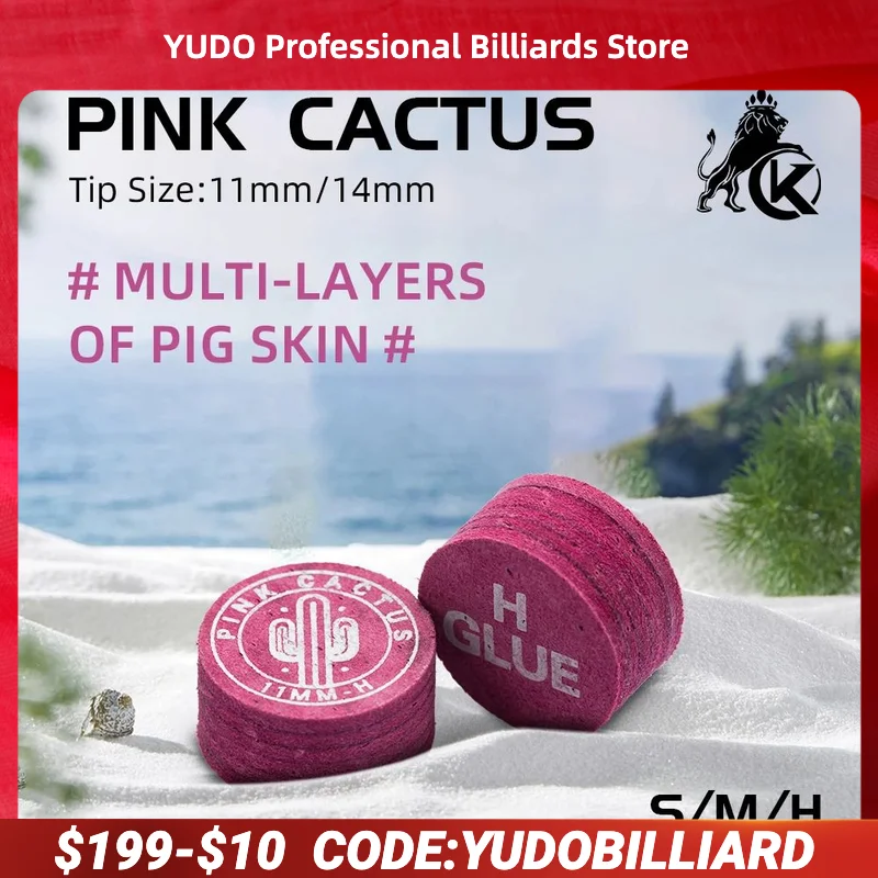 PINK CACTUS Pink Pool Cue Tip, 11mm/ 14mm Tip with S / M / H Made of Multi-layer Pigskin for Pool and Snooker Accesso
PINK CACTUS Pink Pool Cue Tip, 11mm/ 14mm Tip with S / M / H Made of Multi-layer Pigskin for Pool and Snooker Accesso