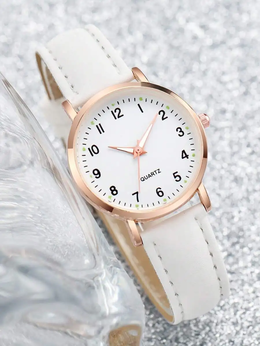 Womens Fashion Casual Quartz Watch With White Leather Band Elegant Dial Design
Womens Fashion Casual Quartz Watch With White Leather Band Elegant Dial Design