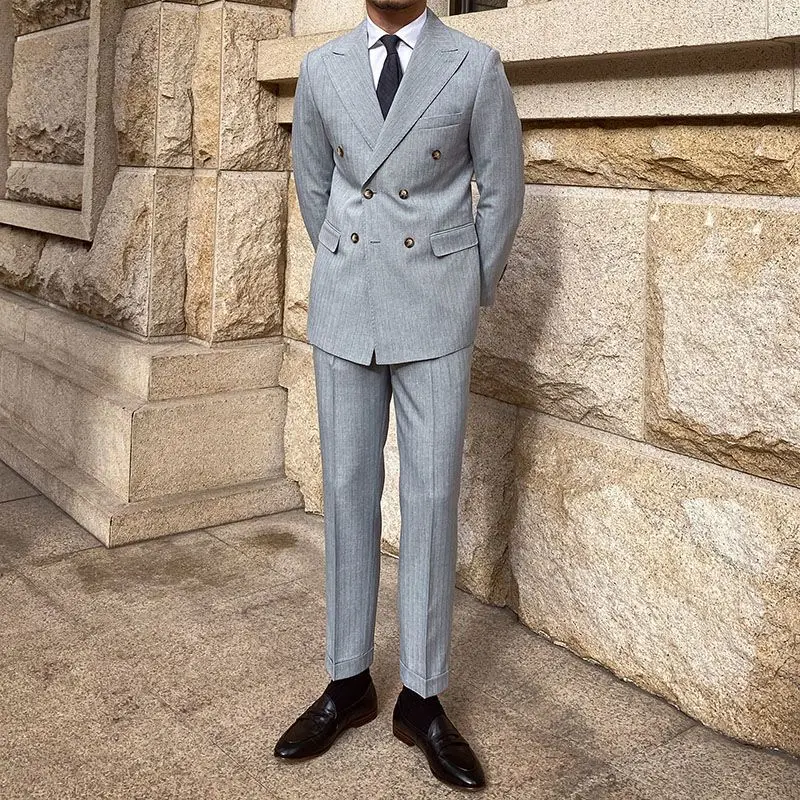 2023 New Men's Spring Autumn Suit 2 Piece Sets Men Double-Breasted Notch Lapel Slim Fit Casual Blazer+Pants Male Suits I439
2023 New Men's Spring Autumn Suit 2 Piece Sets Men Double-Breasted Notch Lapel Slim Fit Casual Blazer+Pants Male Suits I439