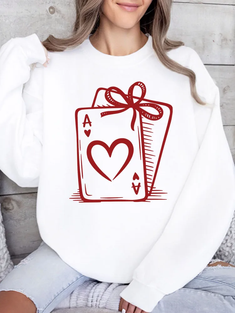 Женская толстовка Poker with Bow с круглым вырезом, повседневный пуловер с длинными рукавами, свободный крой, для ежедневной носки
Женская толстовка Poker with Bow с круглым вырезом, повседневный пуловер с длинными рукавами, свободный крой, для ежедневной носки