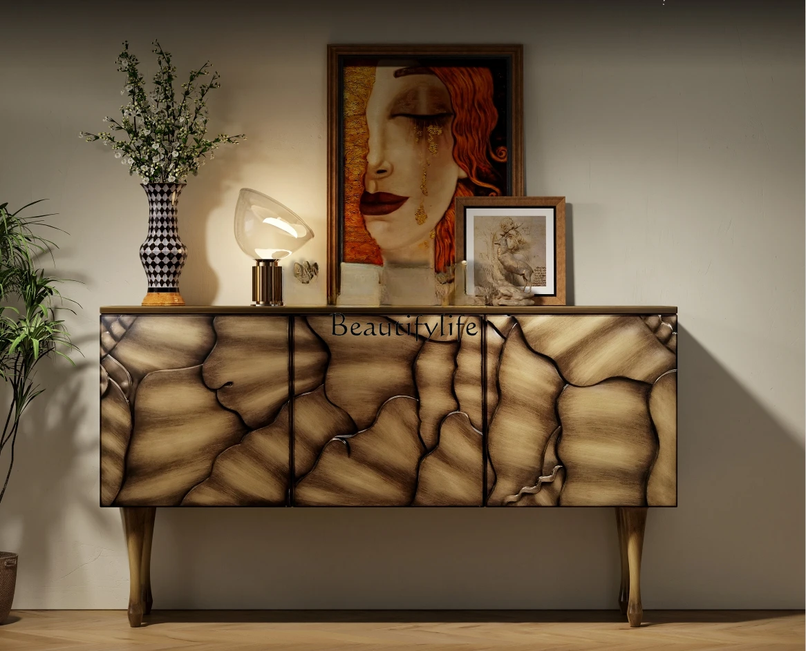 Entrance Cabinet Art Relief Slightly Luxury Decoration Vintage High Leg Dining Side Furniture Cabinet
Entrance Cabinet Art Relief Slightly Luxury Decoration Vintage High Leg Dining Side Furniture Cabinet