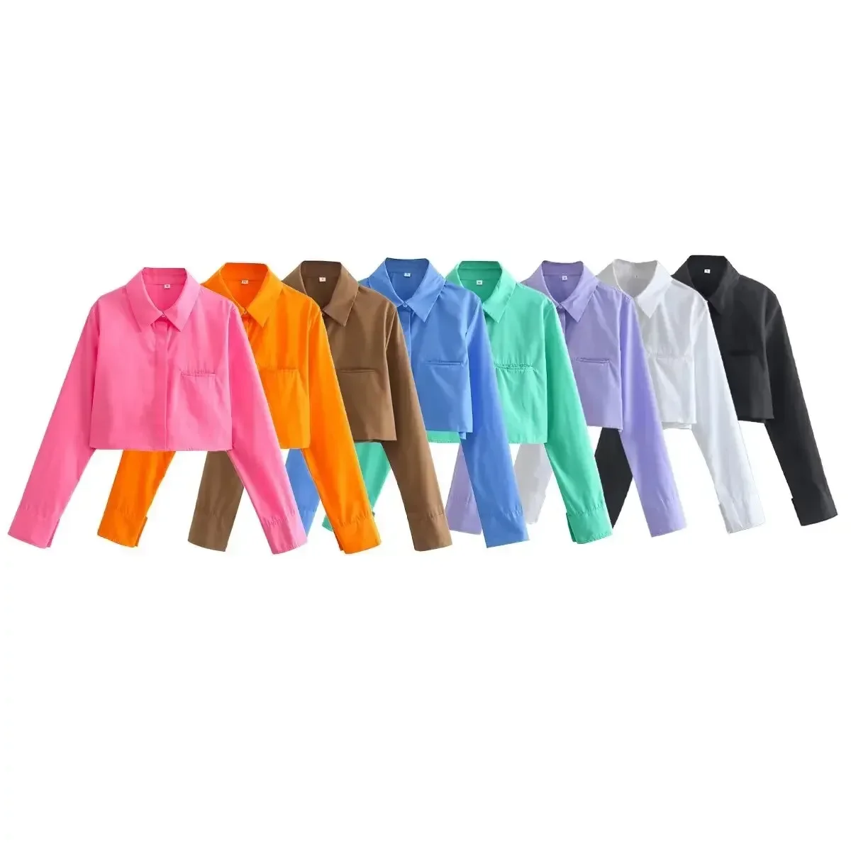 Women's New Fashion Pocket Decoration Multicolor Short Fit Versatile Shirt Retro Long Sleeve Button Women's Shirt Unique Top
Women's New Fashion Pocket Decoration Multicolor Short Fit Versatile Shirt Retro Long Sleeve Button Women's Shirt Unique Top