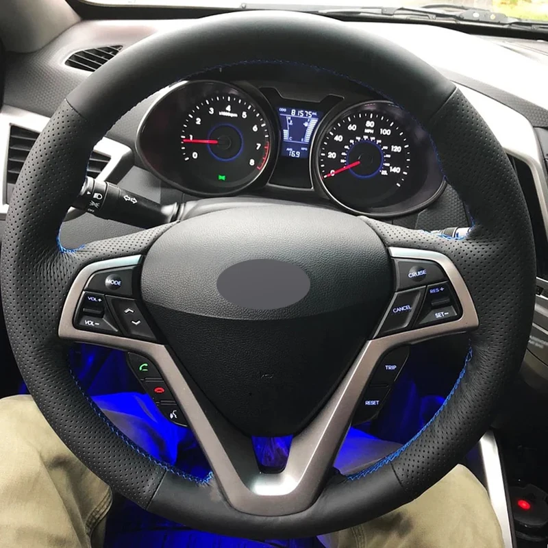 Alcantara Steering Wheel Cover Real Leather Blue Thread Car Steering Wheel Wrap Car Accessoires for Hyundai VELOSTER 2012-2017
Alcantara Steering Wheel Cover Real Leather Blue Thread Car Steering Wheel Wrap Car Accessoires for Hyundai VELOSTER 2012-2017