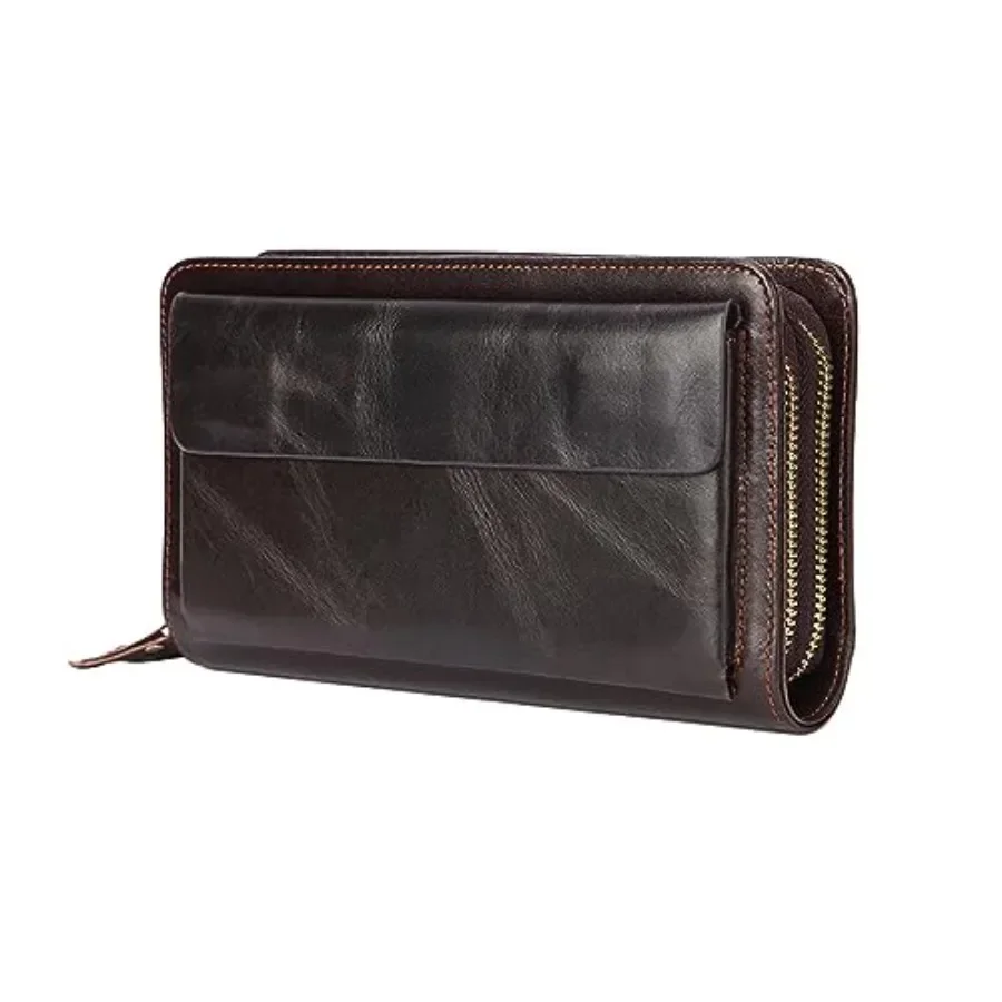 Mens Clutch Bag Brown Men's Long Leather Wallet First Layer Cowhide Fashion Clutch Double Zipper Unisex Business Bag
Mens Clutch Bag Brown Men's Long Leather Wallet First Layer Cowhide Fashion Clutch Double Zipper Unisex Business Bag