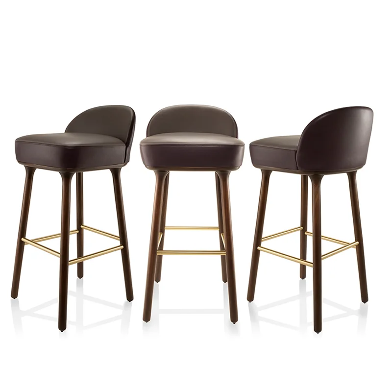 American style solid wood leather art bar chairs, high stools, modern, simple and fashionable household use
American style solid wood leather art bar chairs, high stools, modern, simple and fashionable household use