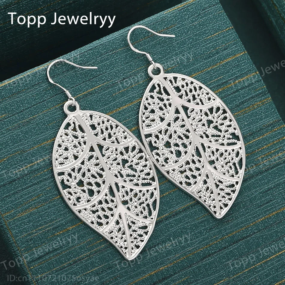 Elegant 925 Sterling Silver Exquisite Hollow Leaf Earrings Fashion Ladies Wedding Gift Accessories
Elegant 925 Sterling Silver Exquisite Hollow Leaf Earrings Fashion Ladies Wedding Gift Accessories