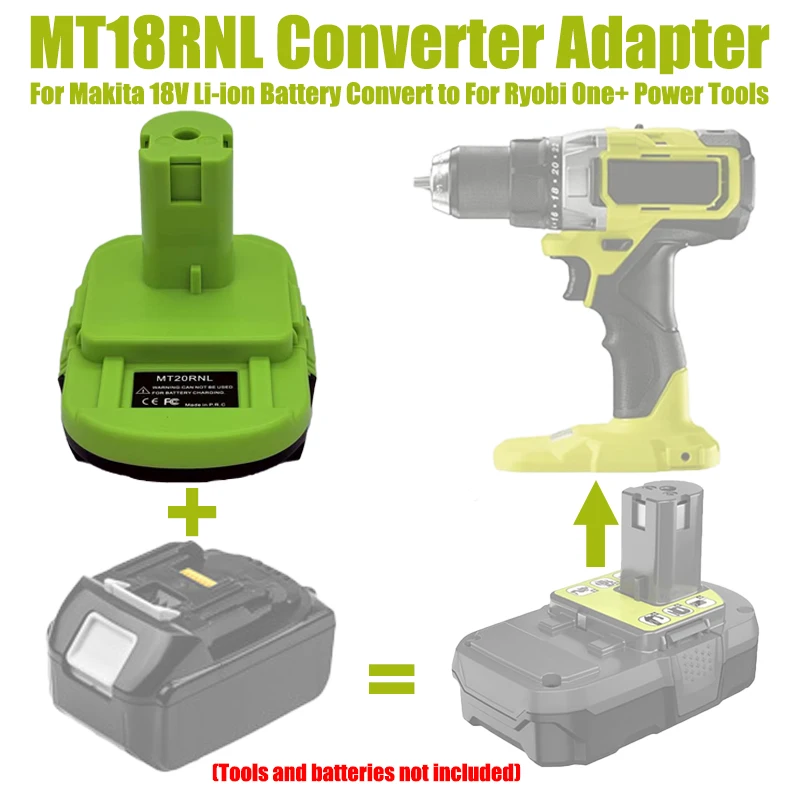 ALASICKA MT20RNL Battery Adapter Converter Use for Ryobi 18V Tools, Convert for Makita 18V Battery To Work for Roybi 18V Tools
ALASICKA MT20RNL Battery Adapter Converter Use for Ryobi 18V Tools, Convert for Makita 18V Battery To Work for Roybi 18V Tools