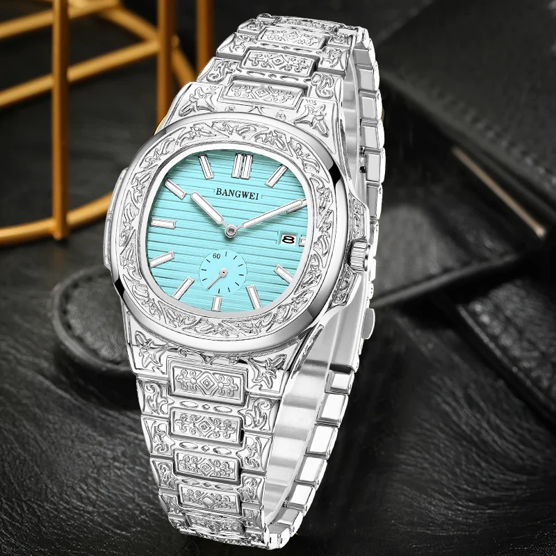 BANGWEI Fashion Luxury Watches for Men Classic Business Stainless Steel Clock Casual Auto Date Waterproof Quartz Man Watch Gifts
BANGWEI Fashion Luxury Watches for Men Classic Business Stainless Steel Clock Casual Auto Date Waterproof Quartz Man Watch Gifts