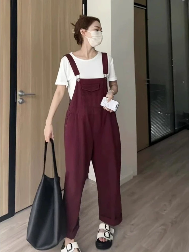 Youth Enhancing Slimming Overalls Jumpsuit Women Wine Red 2026 Spring New Straight Leg Thin Lightweight Versatile Loose Fit
Youth Enhancing Slimming Overalls Jumpsuit Women Wine Red 2026 Spring New Straight Leg Thin Lightweight Versatile Loose Fit