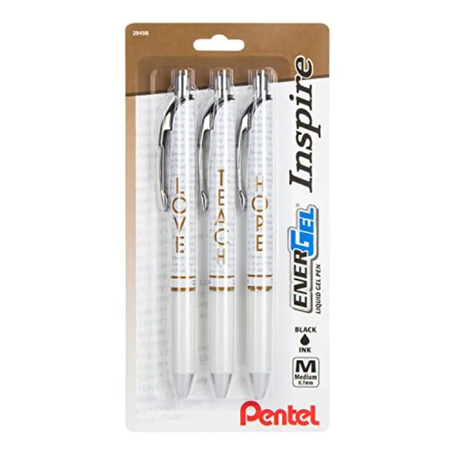EnerGel Inspire Love/Teach/Hope, 0.7mm Medium Line, Black Ink, Pack of 3 (BL77INSPBP3M1)
EnerGel Inspire Love/Teach/Hope, 0.7mm Medium Line, Black Ink, Pack of 3 (BL77INSPBP3M1)