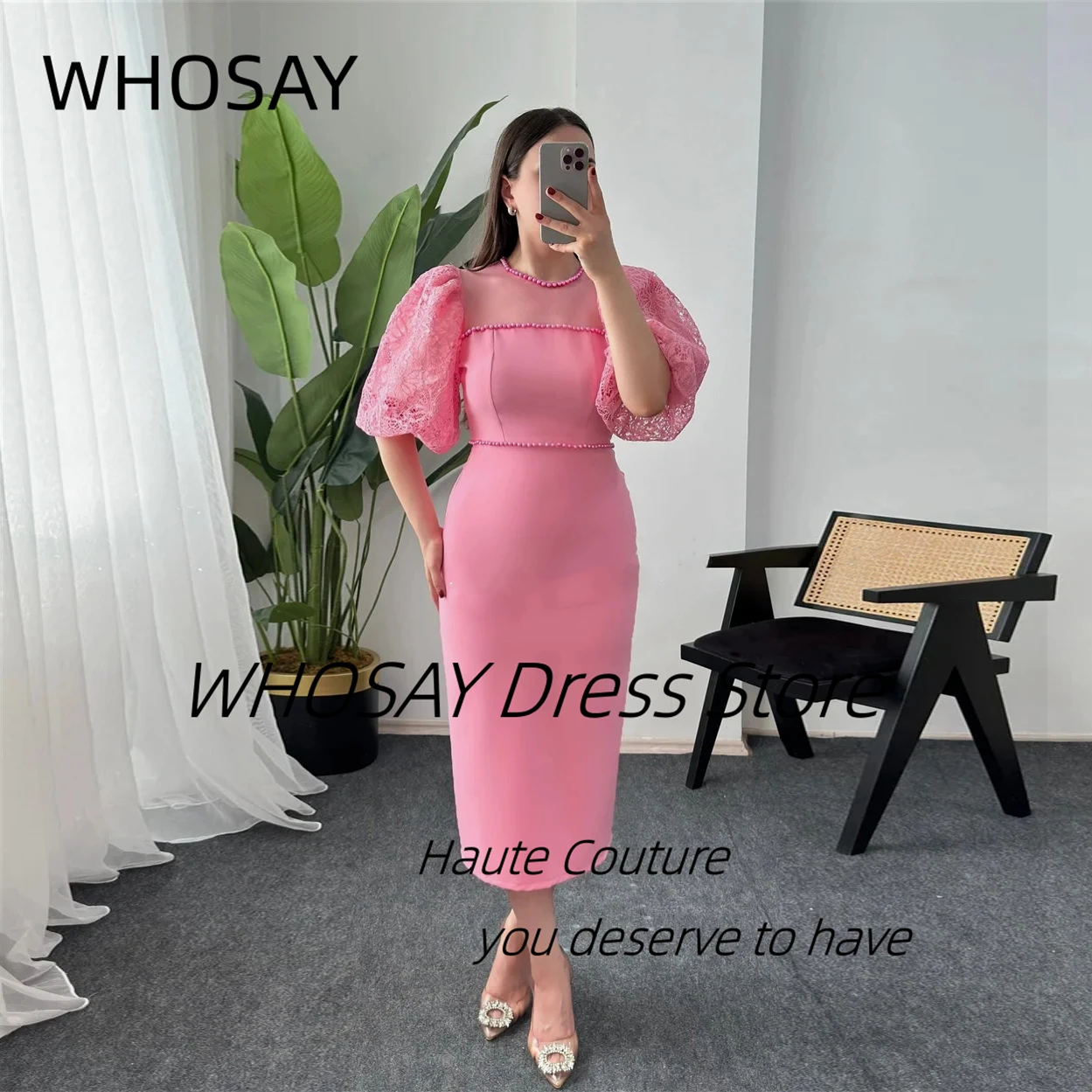 WHOSAY Customized Lace Half Sleeves Prom Dresses O-Neck Beading платье вечернее Tea Length Satin Short Cocktail Party Dress
WHOSAY Customized Lace Half Sleeves Prom Dresses O-Neck Beading платье вечернее Tea Length Satin Short Cocktail Party Dress