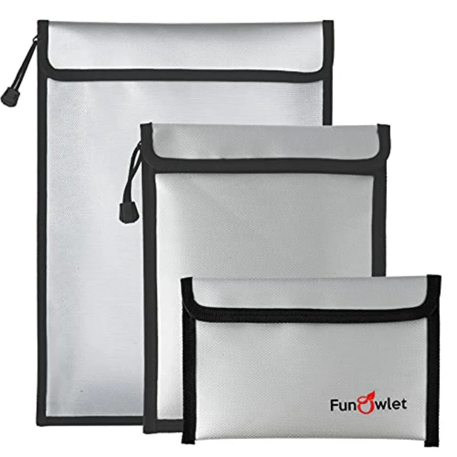 Fireproof Waterproof Document Bag 3 Pack Fire and Water Resistant Zipper Storage Organizer and Money Safe Pouch Set for Importa
Fireproof Waterproof Document Bag 3 Pack Fire and Water Resistant Zipper Storage Organizer and Money Safe Pouch Set for Importa