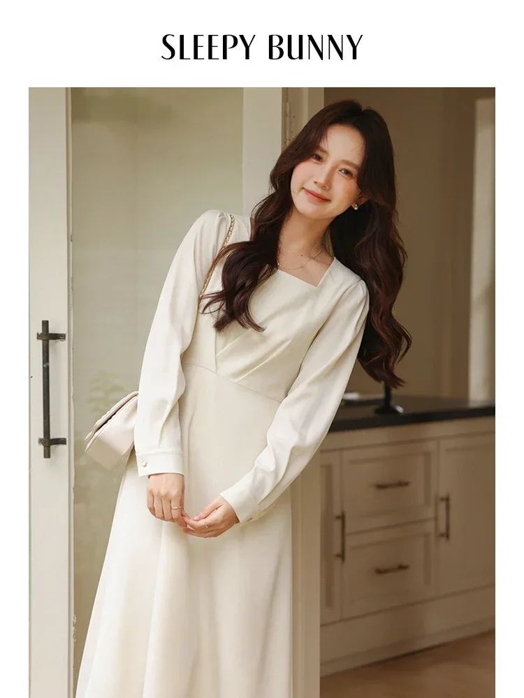 Elegant Vintage Square Neck Long Sleeve Maxi Dress Women Spring High Waist Flowing A-Line Dress Slim Fit Flattering Midi Gown
Elegant Vintage Square Neck Long Sleeve Maxi Dress Women Spring High Waist Flowing A-Line Dress Slim Fit Flattering Midi Gown