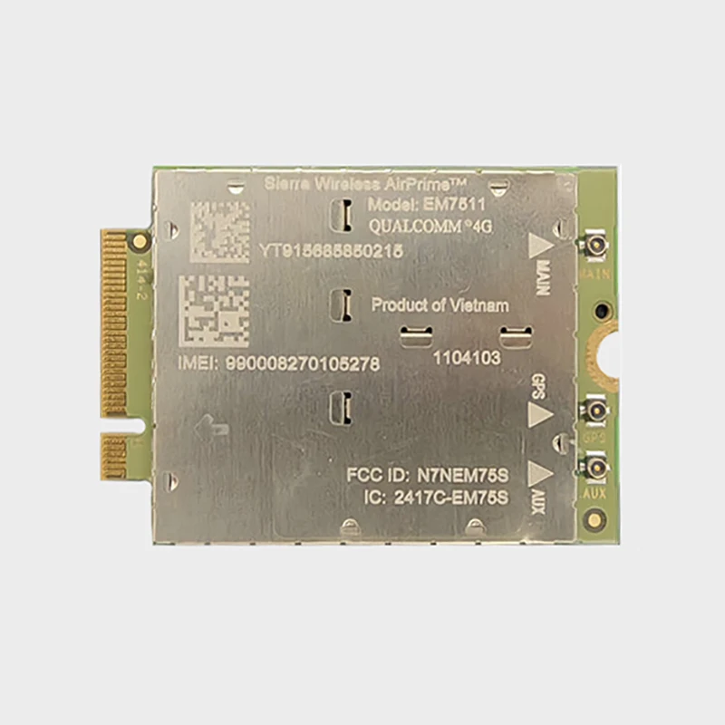 Беспроводной модуль Sierra AirPrime EM7511 LTE-Advanced Pro Решения для общественной безопасности CAT12 600M 4G LTE Модем M.2
Беспроводной модуль Sierra AirPrime EM7511 LTE-Advanced Pro Решения для общественной безопасности CAT12 600M 4G LTE Модем M.2