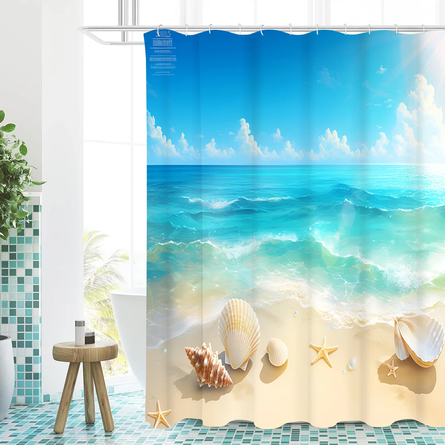 Пляжная занавеска для купания с рисунком ракушек, водонепроницаемая занавеска для душа с 12 крючками, домашний деко
Пляжная занавеска для купания с рисунком ракушек, водонепроницаемая занавеска для душа с 12 крючками, домашний деко