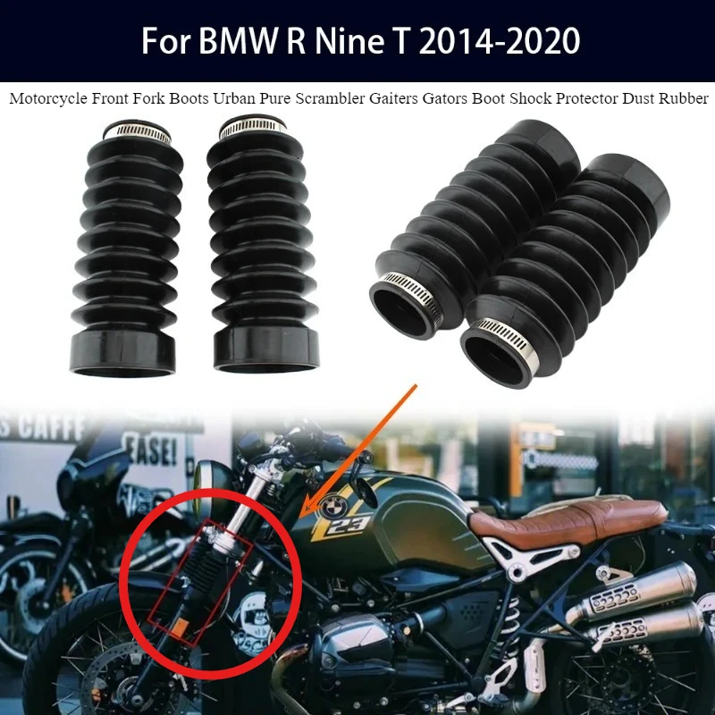 Motorcycle Front Fork Boots Urban Pure Scrambler Gaiters Gators Boot Shock Protector Dust Rubber For BMW R Nine T 2014-2020
Motorcycle Front Fork Boots Urban Pure Scrambler Gaiters Gators Boot Shock Protector Dust Rubber For BMW R Nine T 2014-2020
