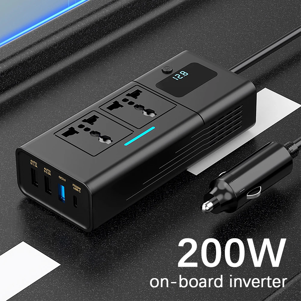 DC 12V to AC 220V Invertor Car Accessories 200W Power Inverter Adapter Car Inverter With Digital Display
DC 12V to AC 220V Invertor Car Accessories 200W Power Inverter Adapter Car Inverter With Digital Display