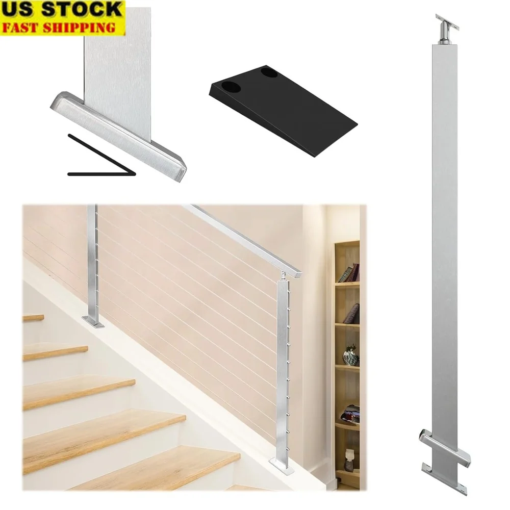 Stainless Steel Cable Railing Post Slope 25-40 Degrees Outdoor Indoor Brushed T304 Compliant System Kit Easy Install
Stainless Steel Cable Railing Post Slope 25-40 Degrees Outdoor Indoor Brushed T304 Compliant System Kit Easy Install