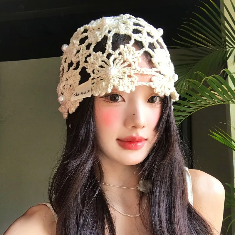 Niche French Elegant Hand-crocheted Flower Pearl Cut-out Pullover Cold Hat Women's Summer Thin Breathable Knitted Beanie Caps
Niche French Elegant Hand-crocheted Flower Pearl Cut-out Pullover Cold Hat Women's Summer Thin Breathable Knitted Beanie Caps