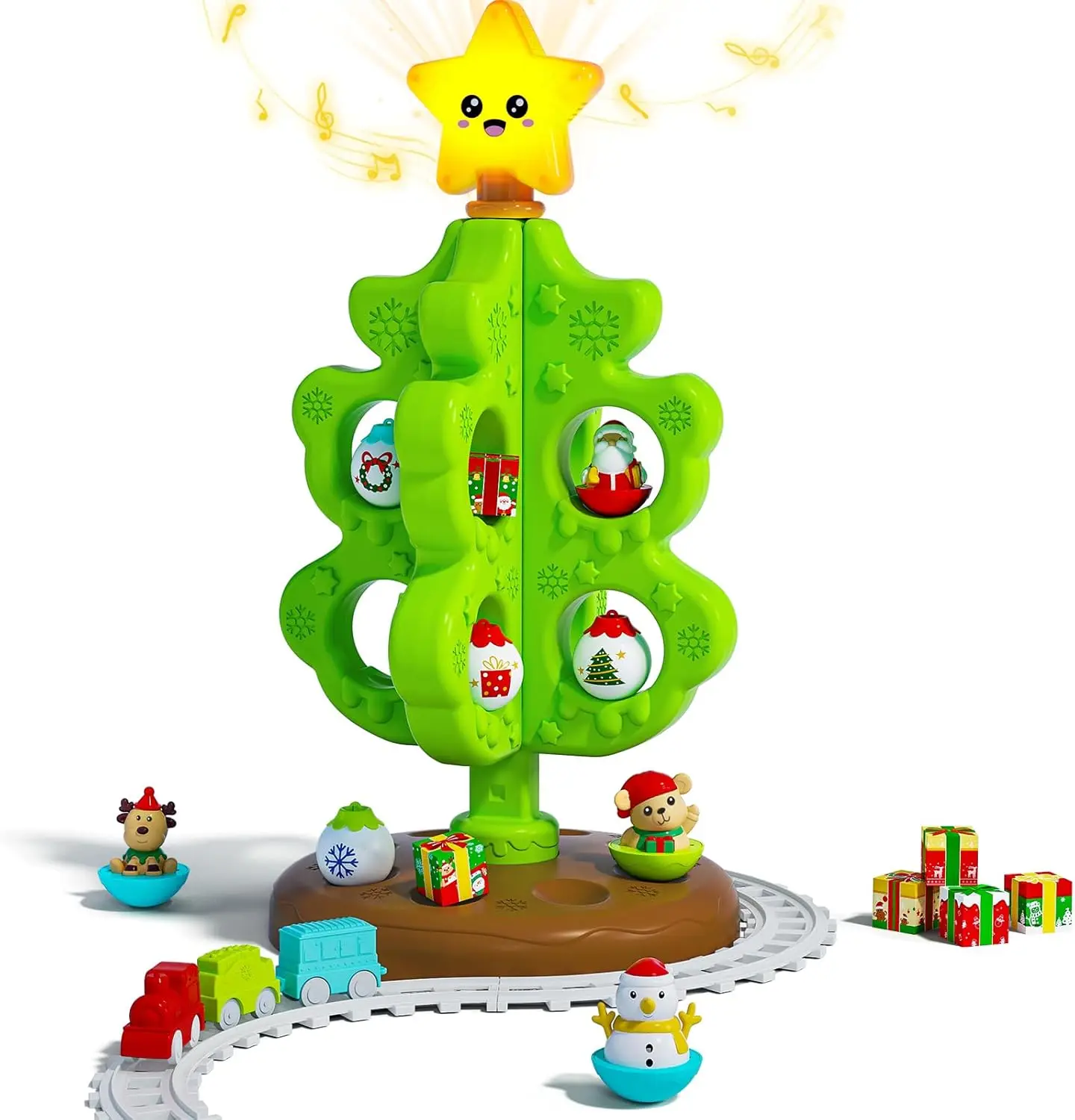 Musical Light-Up Christmas Tree Toy for Toddlers with Train Set, Ornaments & Finger Puppets - Educational Holiday Gift
Musical Light-Up Christmas Tree Toy for Toddlers with Train Set, Ornaments & Finger Puppets - Educational Holiday Gift