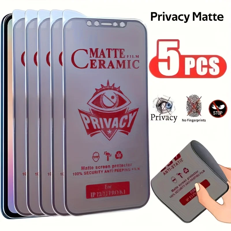 Matte Ceramic Privacy Screen Protector For iPhone 17 16 Plus 15 14 13 12 11 Pro Max Anti-Spy Protective Film iPhone17 Air XR XS
Matte Ceramic Privacy Screen Protector For iPhone 17 16 Plus 15 14 13 12 11 Pro Max Anti-Spy Protective Film iPhone17 Air XR XS