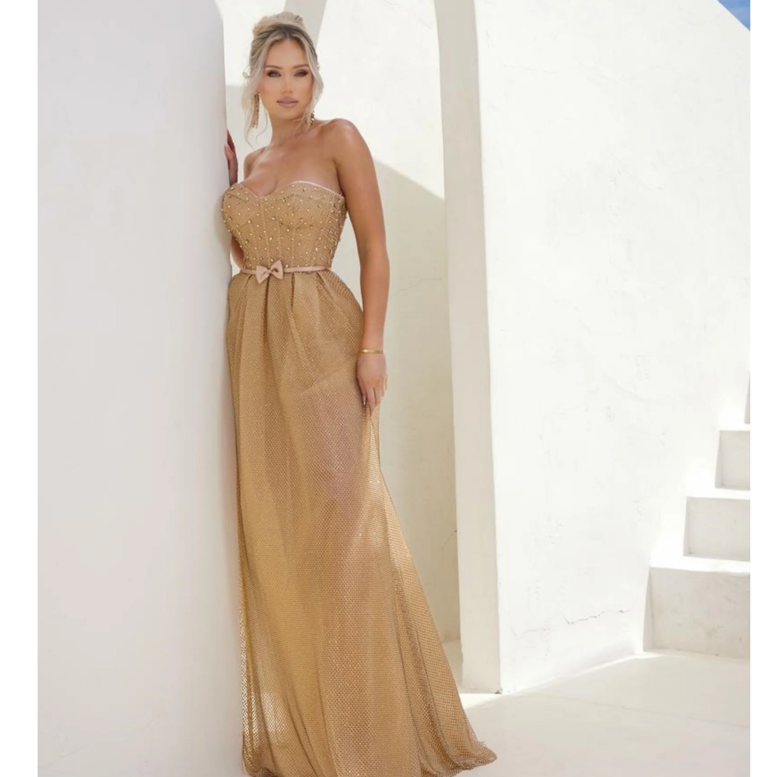A Line Gold Evening Dress Sexy Sequined Prom Dress for Women Customized Sexy Sleeveless Party Dress Pleats فساتين مناسبة رسمية
A Line Gold Evening Dress Sexy Sequined Prom Dress for Women Customized Sexy Sleeveless Party Dress Pleats فساتين مناسبة رسمية