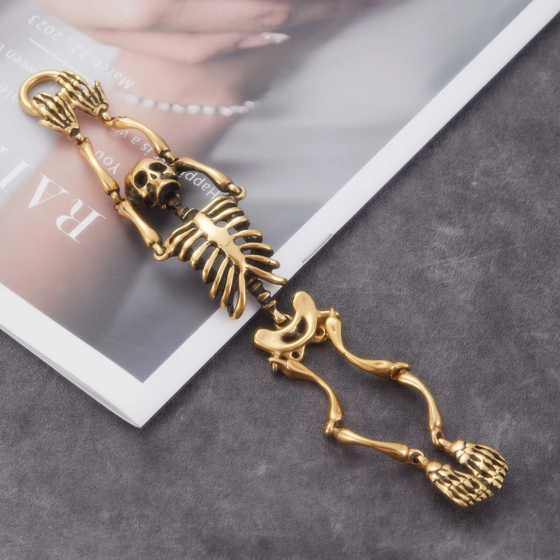 Personalized Exaggerated Design Skeleton Bracelet, Men's Fashionable Gothic Holiday Party Accessories Jewelry
Personalized Exaggerated Design Skeleton Bracelet, Men's Fashionable Gothic Holiday Party Accessories Jewelry
