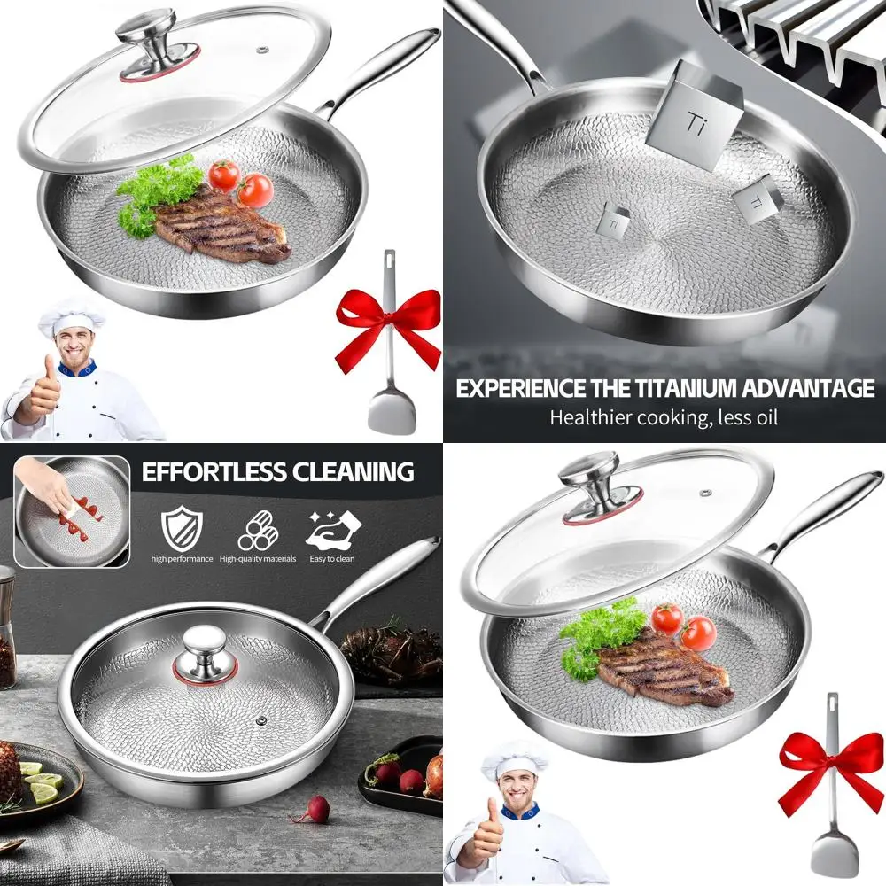 10.23 Многофункциональный набор посуды из титана и нержавеющей стали с молотковой крышкой и устойчивой к царапинам сковородой
10.23 Многофункциональный набор посуды из титана и нержавеющей стали с молотковой крышкой и устойчивой к царапинам сковородой