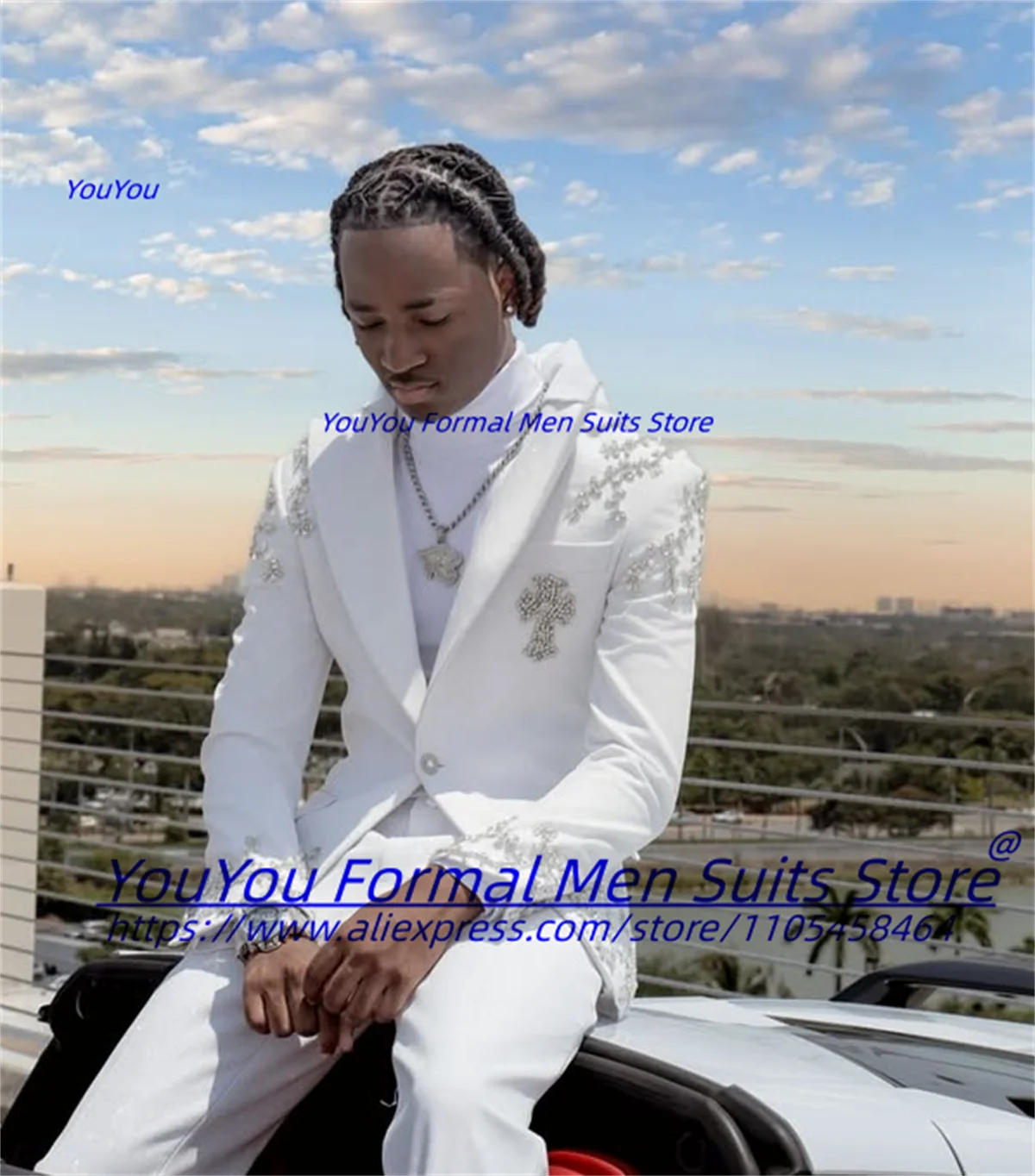 Fashion White Groom Wedding Tuxedos Gorgeous Rhinestone Embroidery Peak Lapel Men Suits2Pcs Sets Male Formal Blazers Ropa Hombre
Fashion White Groom Wedding Tuxedos Gorgeous Rhinestone Embroidery Peak Lapel Men Suits2Pcs Sets Male Formal Blazers Ropa Hombre