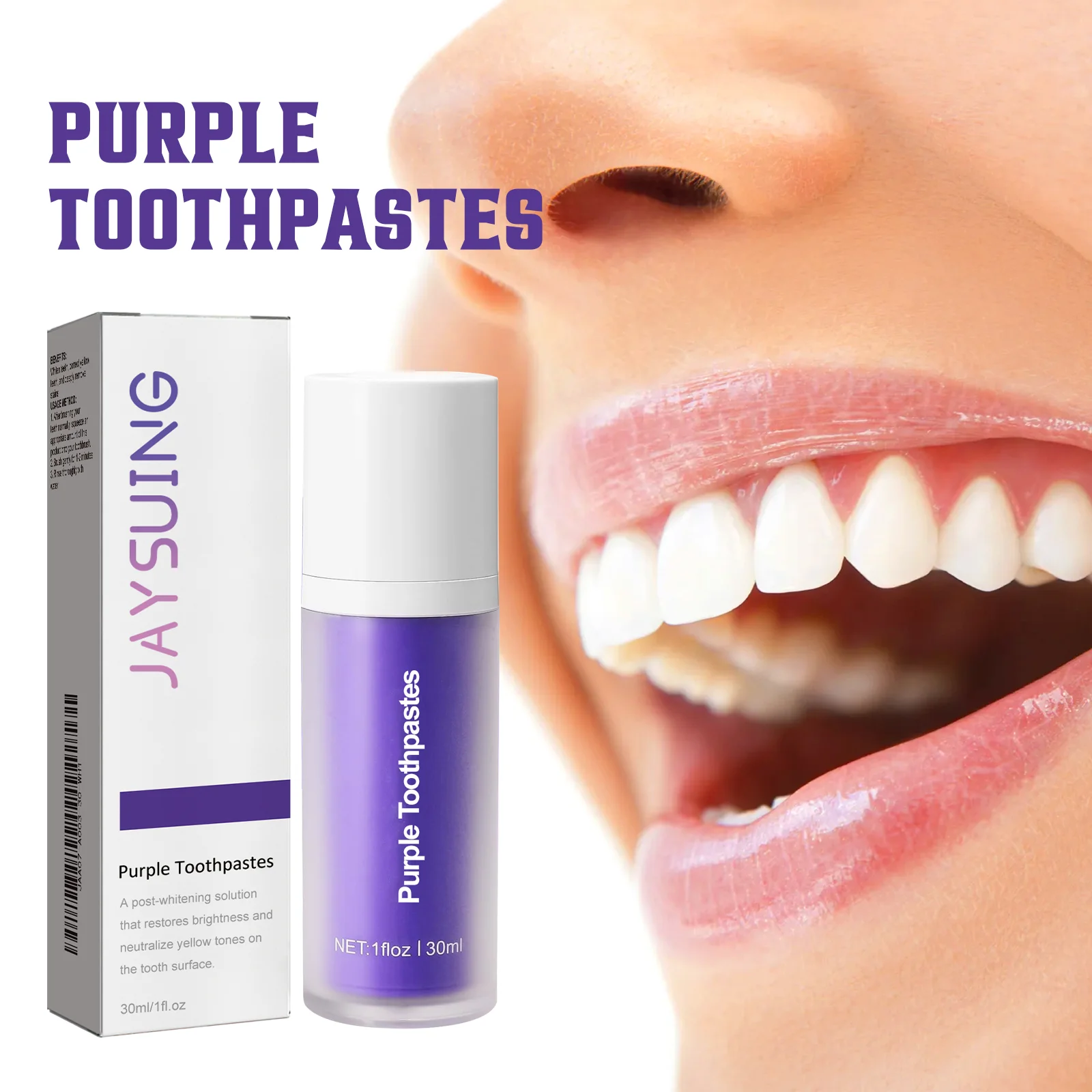 Purple Teeth Brightening Toothpaste Removing Dental Plaque Preventing Tooth Decay Repair Relieve Gum Recession Oral Care Cream
Purple Teeth Brightening Toothpaste Removing Dental Plaque Preventing Tooth Decay Repair Relieve Gum Recession Oral Care Cream