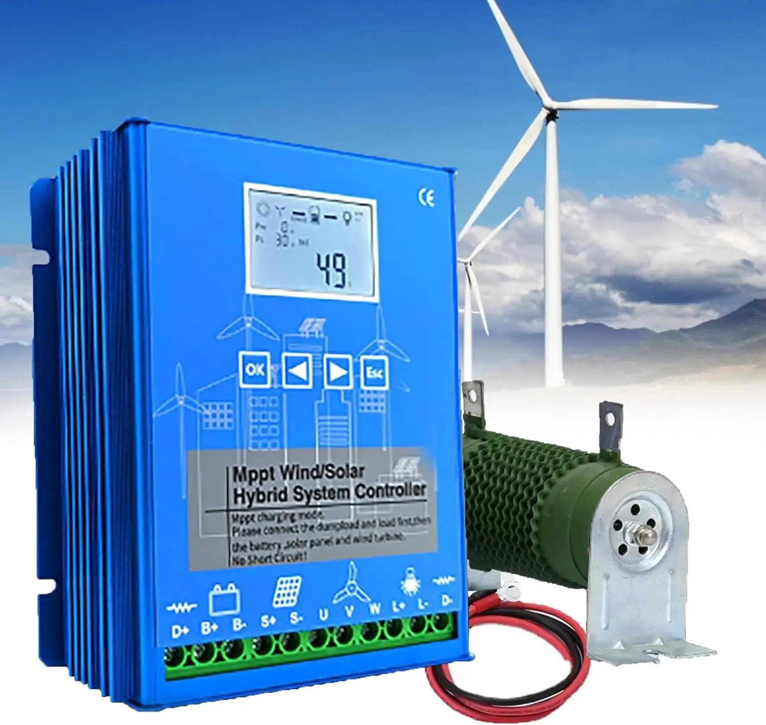 15000W Wind Solar Hybrid Charge Controller 12V 24V MPPT Boost Regulator with LCD Display and Dump Load
15000W Wind Solar Hybrid Charge Controller 12V 24V MPPT Boost Regulator with LCD Display and Dump Load