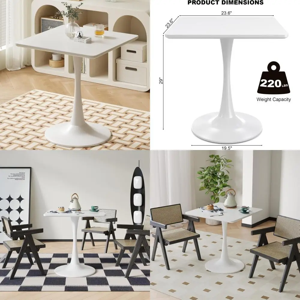 Mid Century Tulip Style Dining Table for Two, 24 Inch Round Pedestal Base Table for Small Spaces
Mid Century Tulip Style Dining Table for Two, 24 Inch Round Pedestal Base Table for Small Spaces