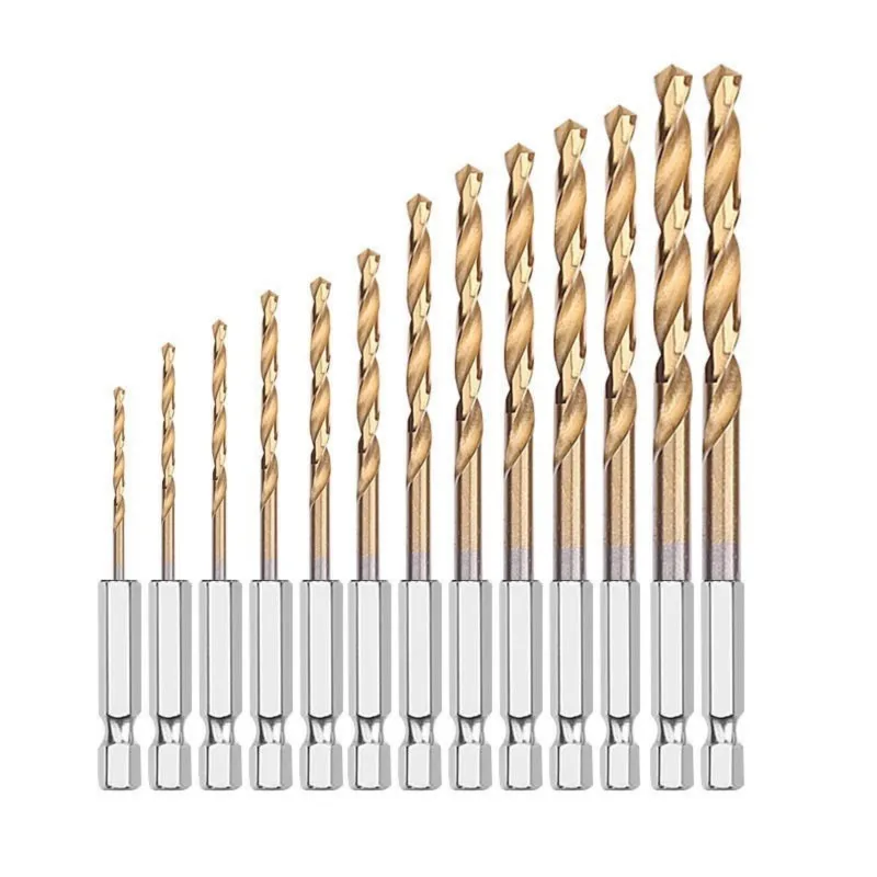 AT43-High-Speed Steel Hex Shank Twist Drill Bits 13Pcs Electric Screwdriver Set Titanium Coating Hardware
AT43-High-Speed Steel Hex Shank Twist Drill Bits 13Pcs Electric Screwdriver Set Titanium Coating Hardware